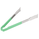 Vollrath 4791270 12"L Stainless Steel Utility Tongs - Green thumbnail 2