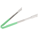 Vollrath 4791670 16"L Stainless Steel Utility Tongs - Green thumbnail 2