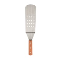 Vollrath 48082 14" Perforated Hamburger Turner - Wood Handle, Chrome Stainless thumbnail 2