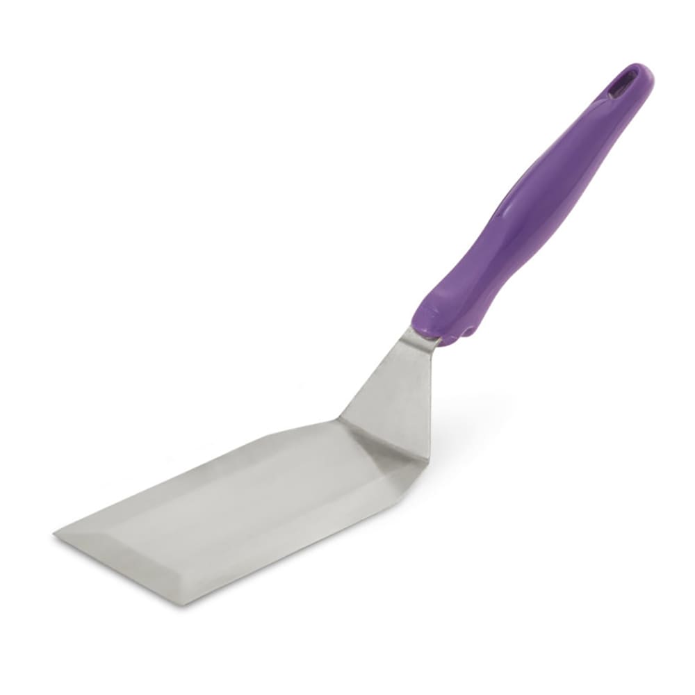 Vollrath 4808780 Jacob's Pride® Heavy-Duty Solid Turner w/ Purple Ergo Grip Handle, 6" x 3", Stainless