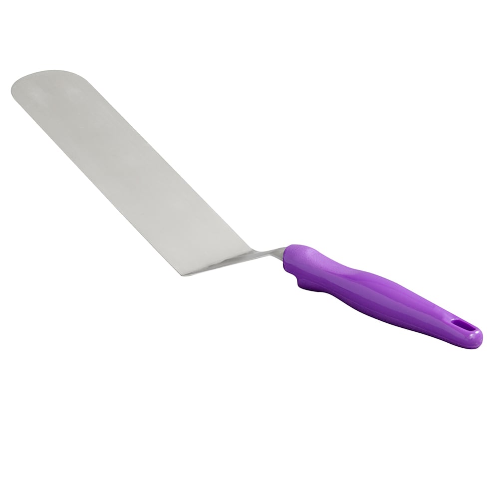 Vollrath 4808880 Jacob's Pride® Heavy-Duty Solid Turner w/ Purple Ergo Grip Handle, 8" x 3", Stainless