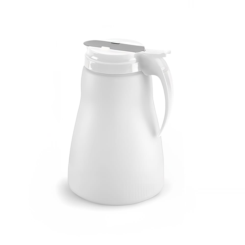 Vollrath 4864-05 64 oz Dripcut® Cylindrical Dripcut Server - White Polyethylene, White Plastic Top