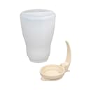 Vollrath 4864-18 64 oz Dripcut® Cylindrical Dripcut Server - White Polyethylene, Almond Plastic Top thumbnail 5