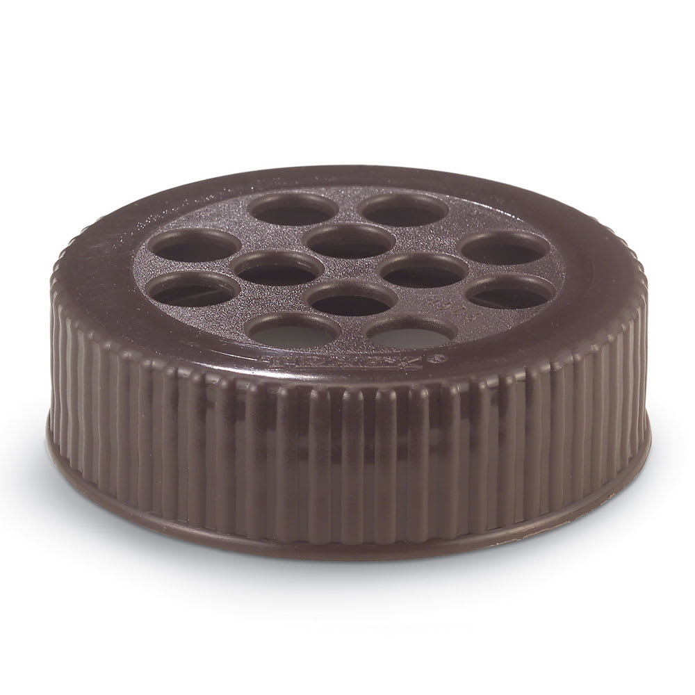 Vollrath 4908-01 Shaker Dredge Lid - Large Wide-Mouth, Plastic Brown