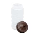 Vollrath 4916-1301 16 oz Squeeze Bottle Dispenser - Wide Mouth, Clear with Brown Cap thumbnail 2