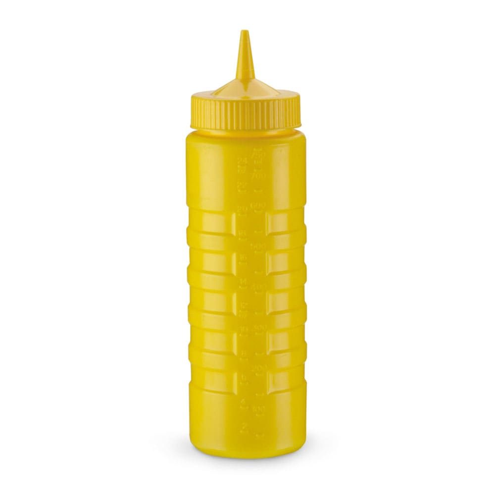 Vollrath 4924-08 24 oz Squeeze Bottle Dispenser - Wide Mouth, Yellow with Yellow Cap