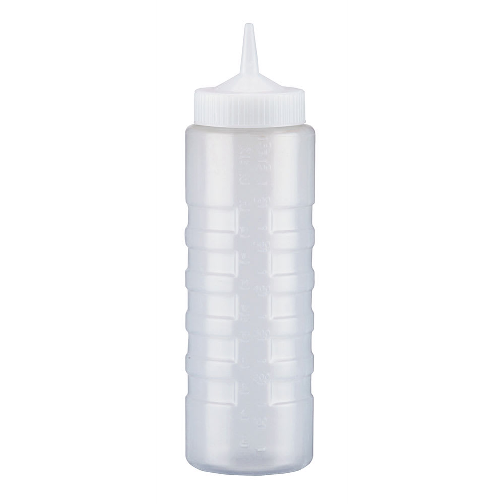Vollrath 4924-13 24 oz Squeeze Bottle Dispenser - Wide Mouth, Clear with Clear Cap