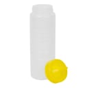 Vollrath 4924-1308 24 oz Squeeze Bottle Dispenser - Wide Mouth, Clear with Yellow Cap thumbnail 3