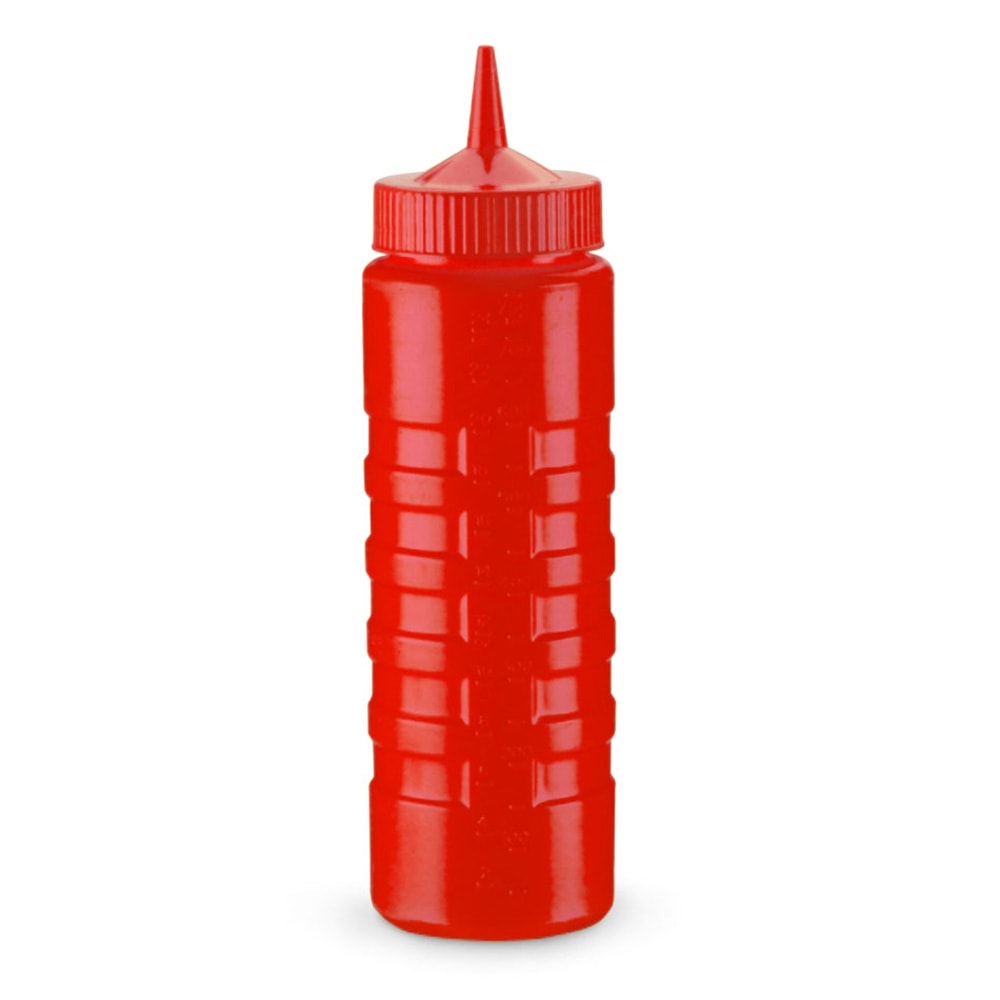 Vollrath 4932-02 32 oz Squeeze Bottle Dispenser - Wide Mouth, Red with Red Cap