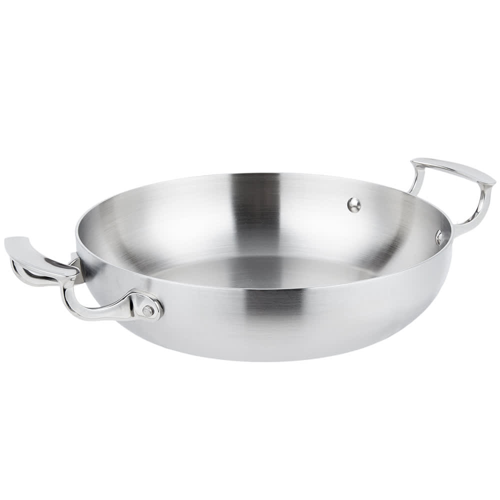 Vollrath 49424 10" Miramar® Display Cookware French Omelet Pan - Aluminum Bottom, Stainless Steel