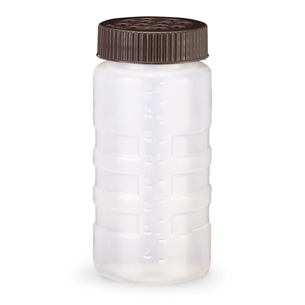 Vollrath 4961-1301 16 oz Dredge - Ex-Large Holes, Brown Lid, Clear