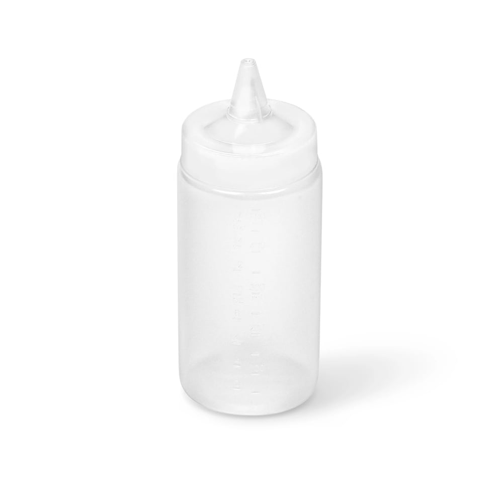 Vollrath 5116-13 16 oz Squeeze Bottle Dispenser - Wide Mouth, Clear Cap, Clear