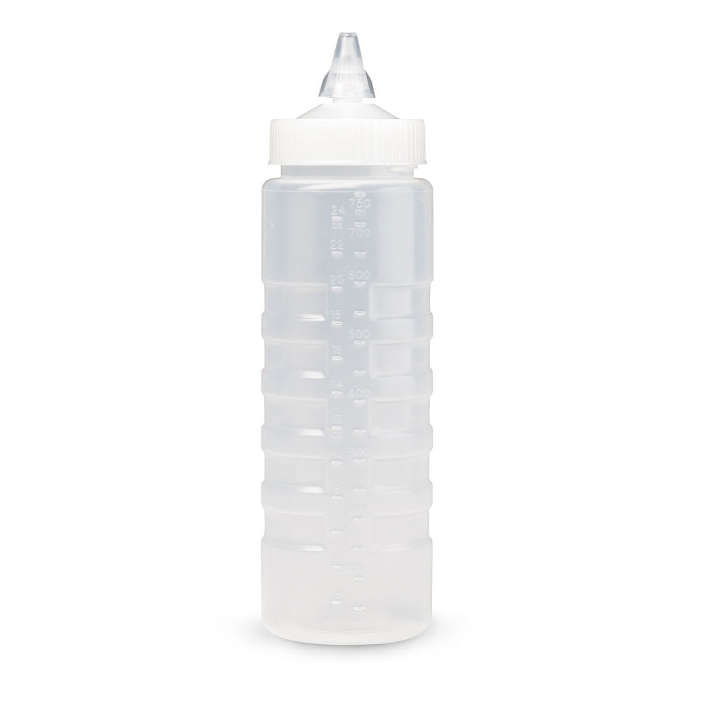 Vollrath 5124-13 24 oz Squeeze Bottle Dispenser - Wide Mouth, Clear Cap, Clear