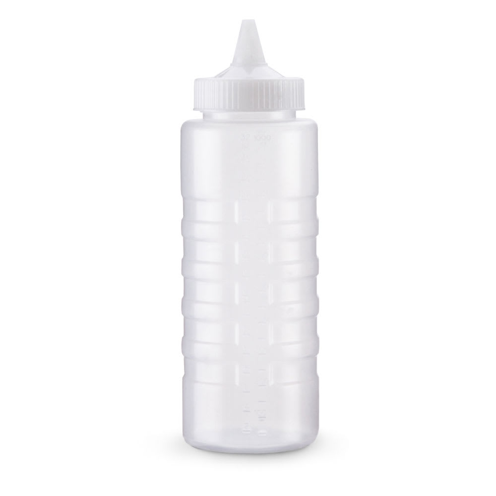 Vollrath 5132-13 32 oz Squeeze Bottle Dispenser - Wide Mouth, Clear Cap, Clear