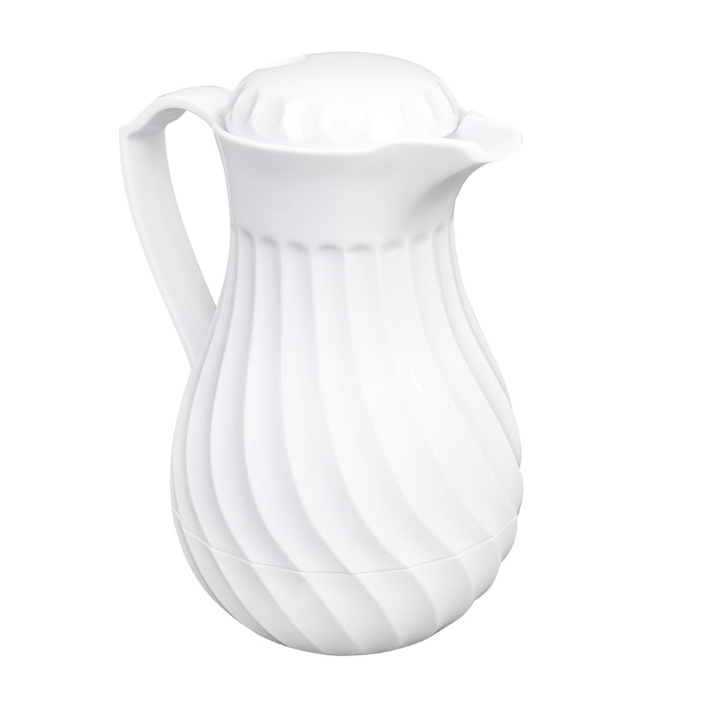 Vollrath 52160 42 oz Beverage Server - 3 Color Tabs, Poly, White