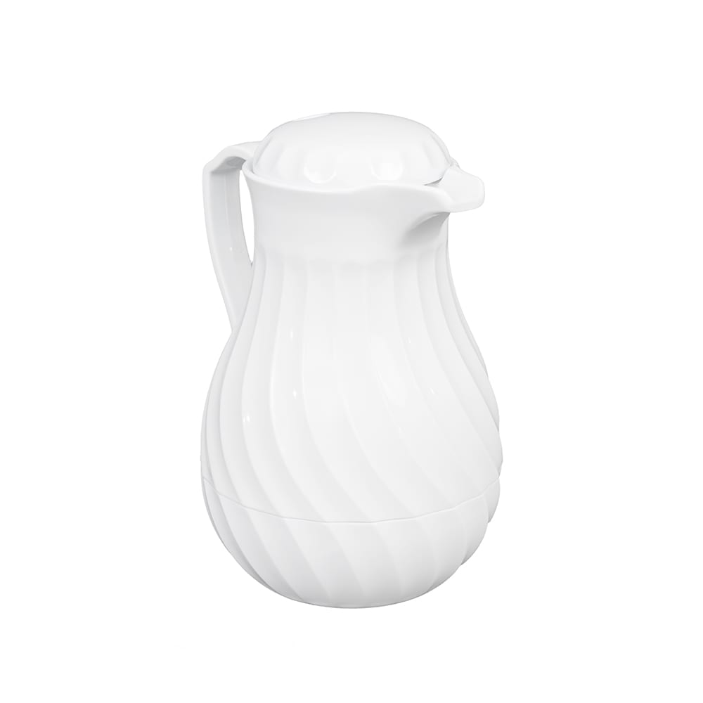 Vollrath 52164 64 oz Beverage Server - 3 Color Tabs, Poly, White