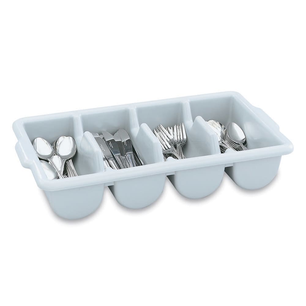 Vollrath 52651 4 Compartment Cutlery Bin - Plastic, Gray