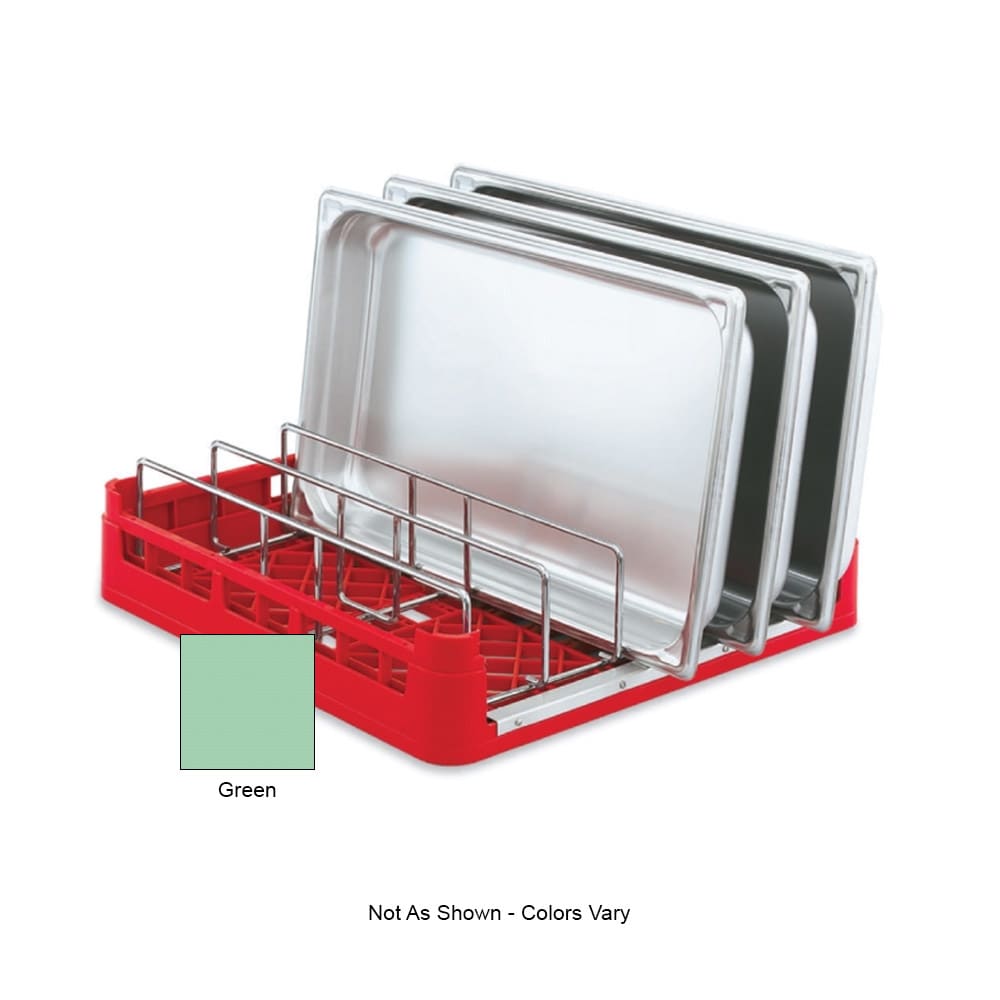 Vollrath 5266910 Open End Dishwasher Rack with Insert - Full Size, 19 3/4x19 3/4" Green
