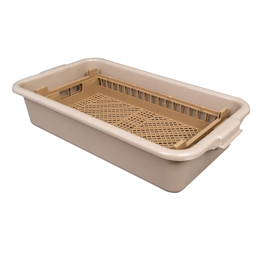 Vollrath 52827 Flatware Soak System - Half-Size, Rack and Soak Tub, Beige
