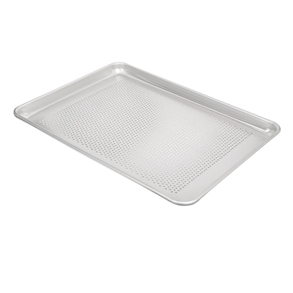 Vollrath 5303P 1/2 Half Size Bun / Sheet Pan - 18" x 13" x 1", 18 gauge Aluminum, Perforated, Natural Finish