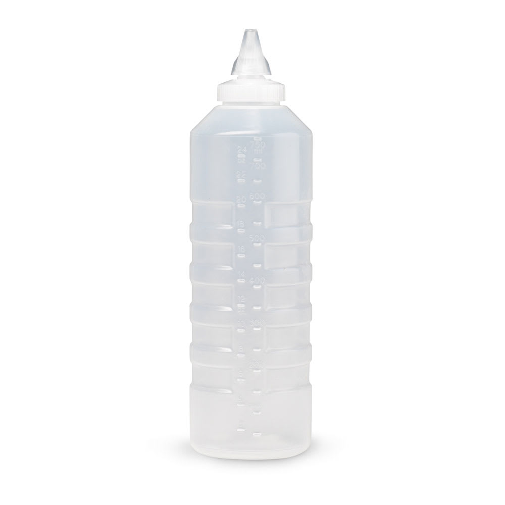 Vollrath 5324-13 24 oz Squeeze Bottle Dispenser - Closeable Cap, Clear Cap, Clear