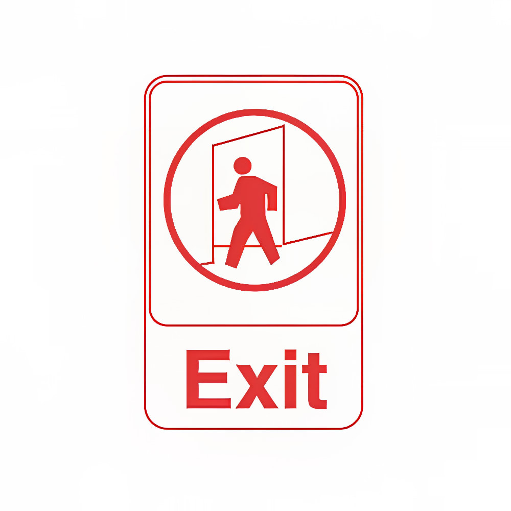 Vollrath 5609 Exit Sign - 6" x 9", Red on White