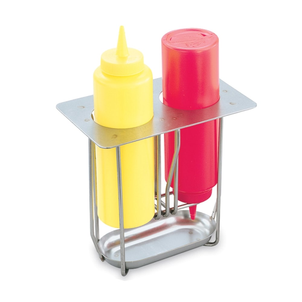 Vollrath 56116 12 oz Squeeze Bottle Holder - Holds 2, Stainless