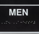 Vollrath 5631 6" x 9" Men/Accessible Sign - Braille, White on Black thumbnail 4