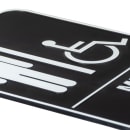 Vollrath 5631 6" x 9" Men/Accessible Sign - Braille, White on Black thumbnail 5