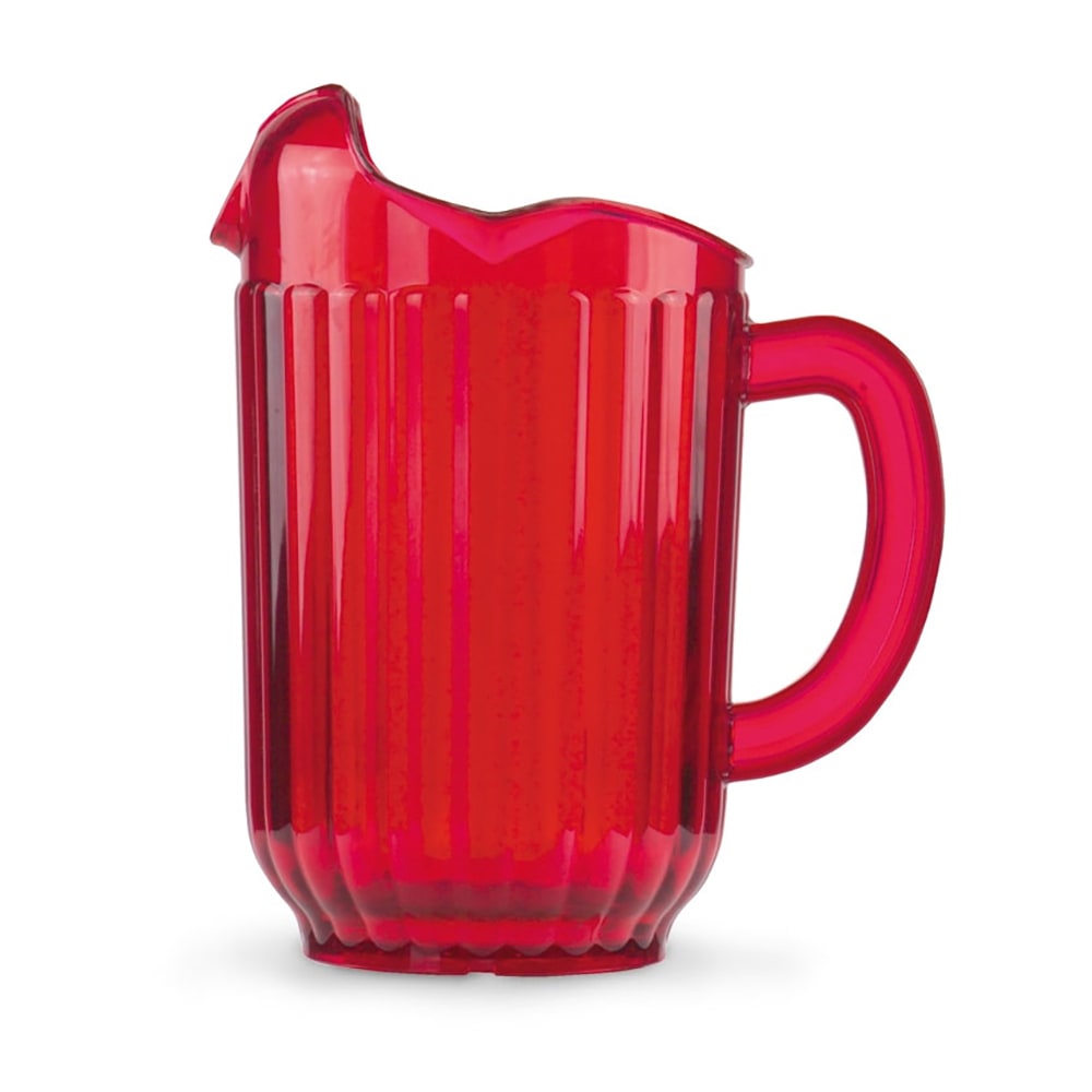 Vollrath 6010-22 60 oz Plastic Pitcher w/ (3) Lips, Ruby Red
