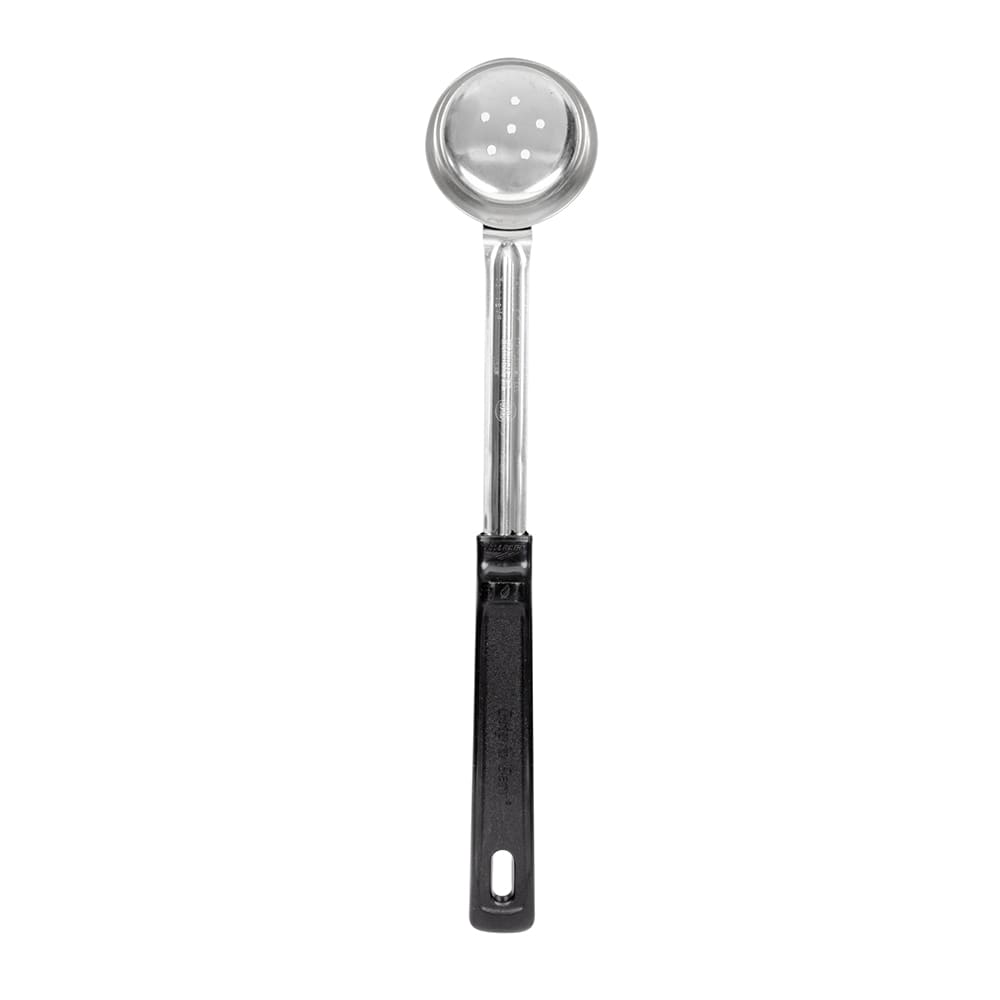 Vollrath 61155 2 oz Perforated Spoodle - Black Plastic Handle, Stainless