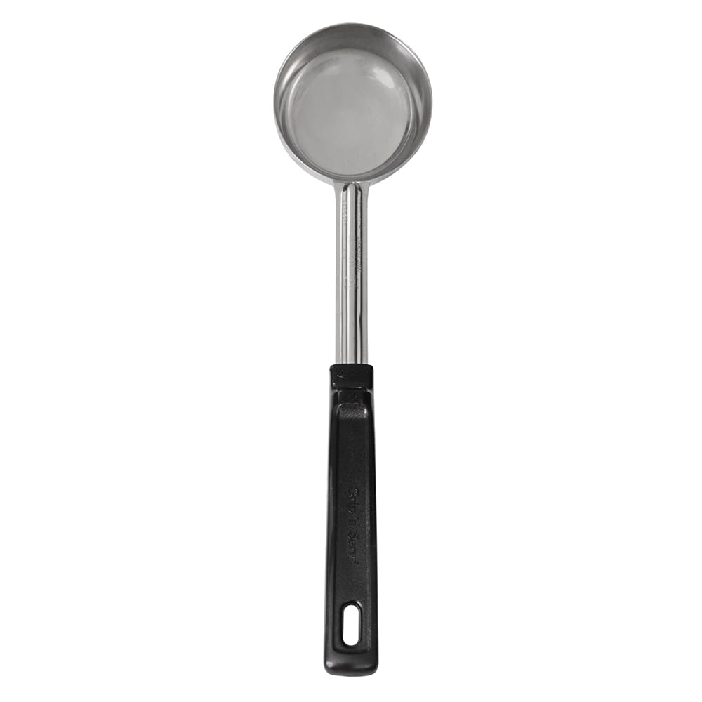 Vollrath 61172 4 oz Solid Spoodle - Black Plastic Handle, Stainless