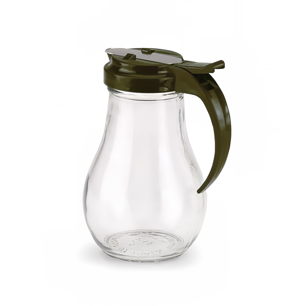 Vollrath 614-01 14 oz Dripcut® Teardrop Dripcut Server - Glass, Brown Plastic Top
