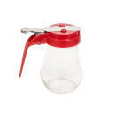 Vollrath 614-02 14 oz Dripcut® Teardrop Dripcut Server - Glass, Red Plastic Top thumbnail 3