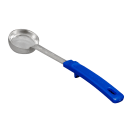 Vollrath 62157 2 oz Solid Spoodle - Blue Poly Handle, Stainless thumbnail 2