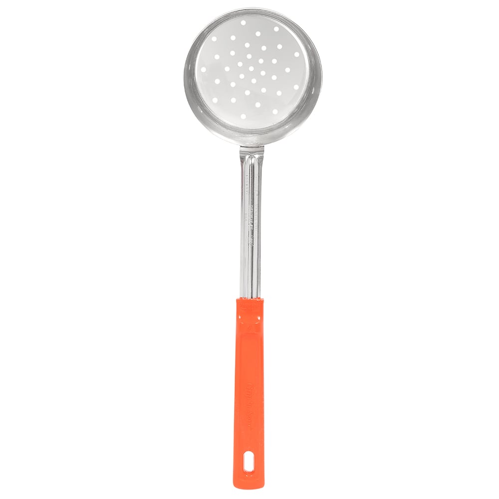 Vollrath 62180 8 oz Perforated Spoodle - Orange Poly Handle, Stainless