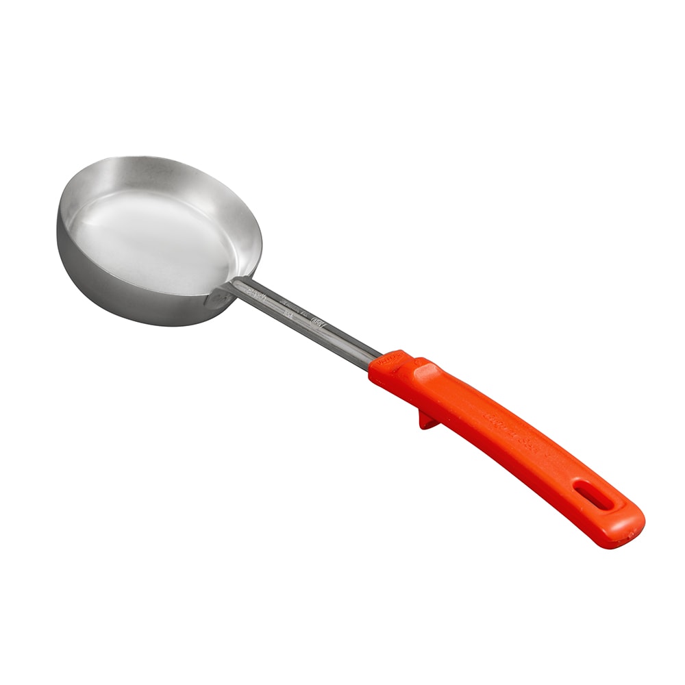 Vollrath 62182 8 oz Solid Spoodle - Orange Poly Handle, Stainless