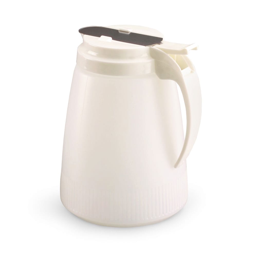 Vollrath 632-05 32 oz Dripcut® Cafe Color Cylindrical Dripcut Server - White Polyethylene, White Plastic Top