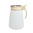 Vollrath 632-18 32 oz Dripcut® Cafe Color Cylindrical Dripcut Server - White Polyethylene, Almond Plastic Top thumbnail 2