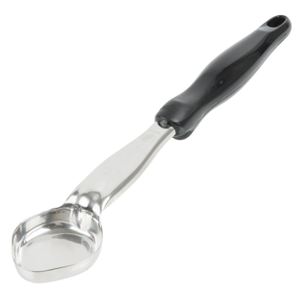 Vollrath 6412120 1 oz Oval Solid Spoodle - Black Nylon Handle, Heavy-Duty, Stainless Steel