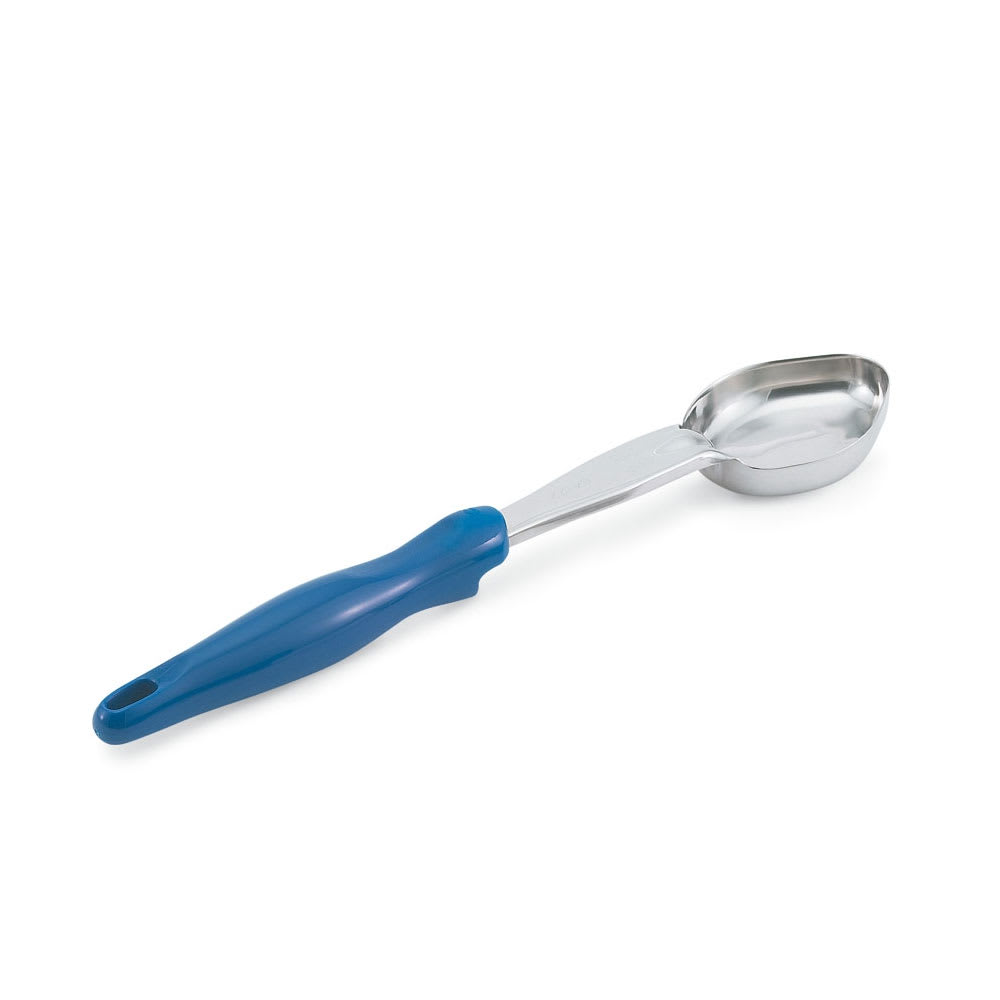 Vollrath 6412230 2 oz Oval Solid Spoodle - Blue Nylon Handle, Heavy-Duty, Stainless Steel