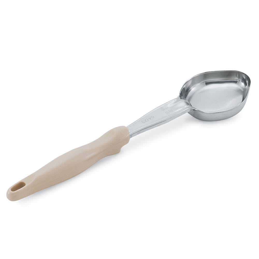 Vollrath 6412335 3 oz Oval Solid Spoodle - Ivory Nylon Handle, Heavy-Duty, Stainless Steel