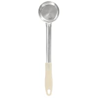 Vollrath 6412335 3 oz Oval Solid Spoodle - Ivory Nylon Handle, Heavy-Duty, Stainless Steel thumbnail 2