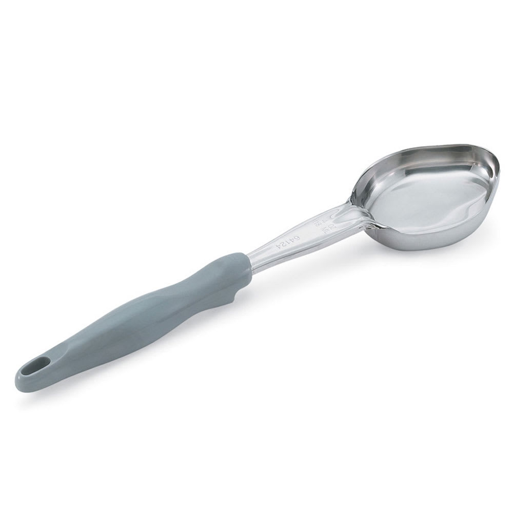 Vollrath 6412445 4 oz Oval Solid Spoodle - Gray Nylon Handle, Heavy-Duty, Stainless Steel