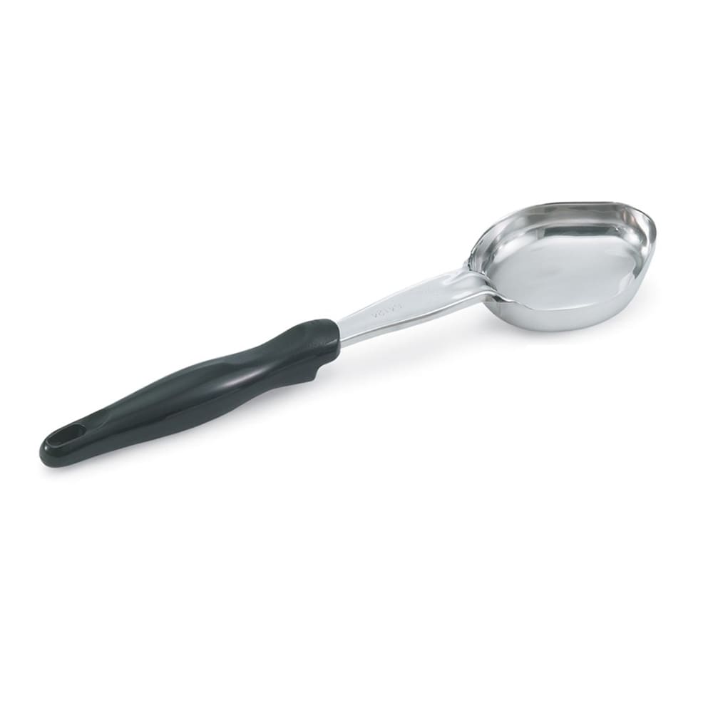 Vollrath 6412820 8 oz Oval Solid Spoodle - Black Nylon Handle, Heavy-Duty, Stainless Steel