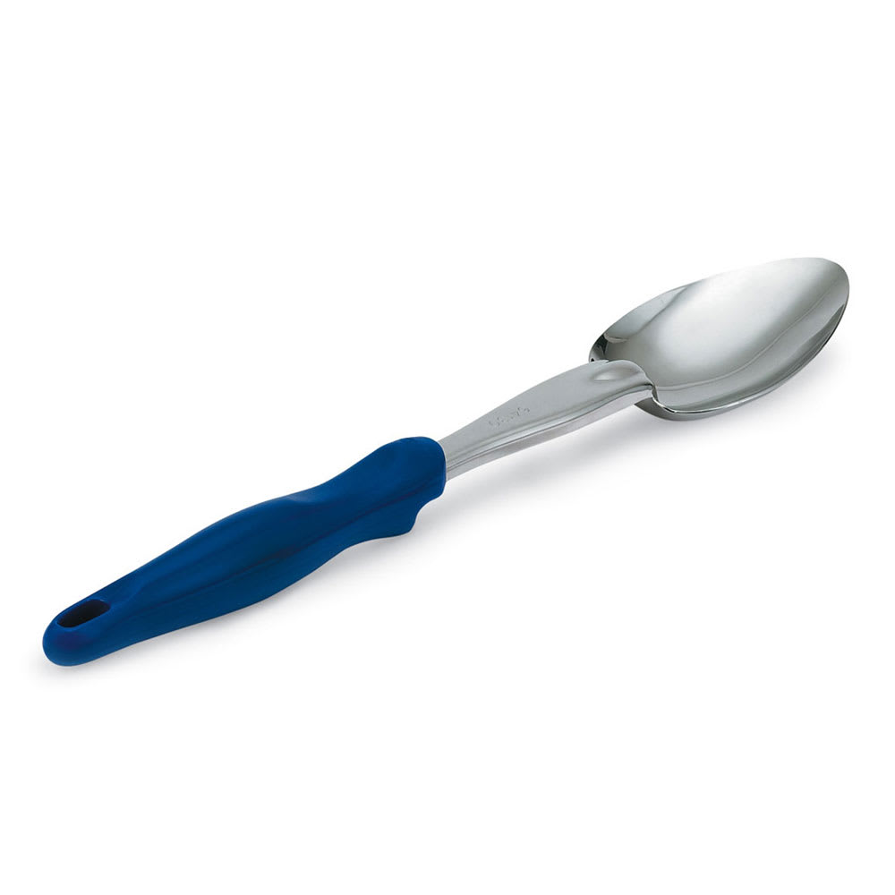Vollrath 6414030 14" Heavy-Duty Solid Spoon - Blue Nylon Handle
