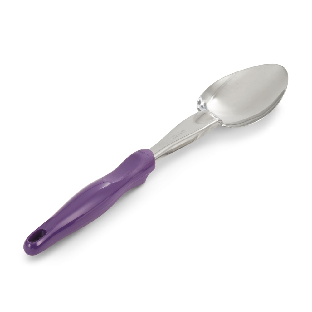 Vollrath 6414080 14" Solid Basting Spoon w/ Purple Ergonomic Handle - Stainless Steel