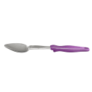 Vollrath 6414080 14" Solid Basting Spoon w/ Purple Ergonomic Handle - Stainless Steel thumbnail 5