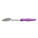 Vollrath 6414080 14" Solid Basting Spoon w/ Purple Ergonomic Handle - Stainless Steel thumbnail 6