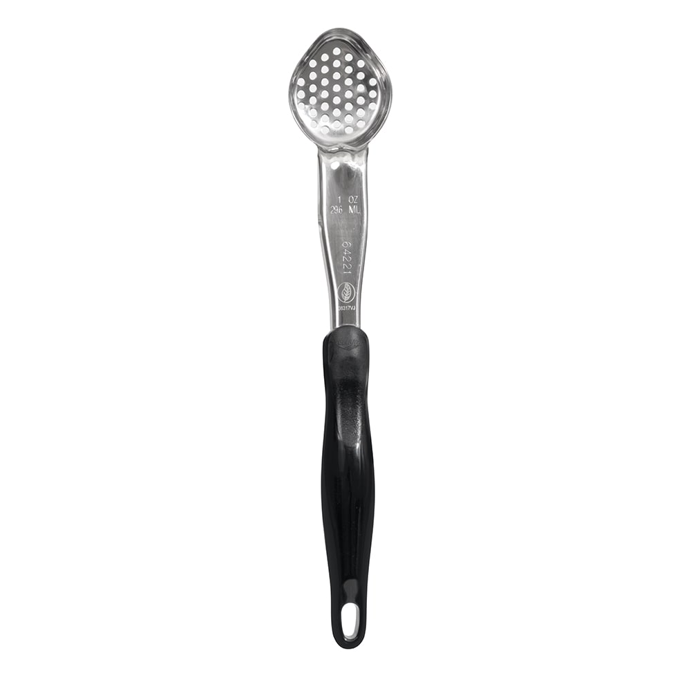Vollrath 6422120 1 oz Oval Perforated Spoodle - Black Nylon Handle, Heavy-Duty, Stainless Steel